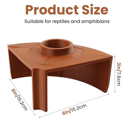 Reptile Corner Underground Cave Viewing Hide, Aquariums & Terrariums Decor, Hognose Snake, Corn Snake, Leopard Gecko Hideout Reptile Habitat Tank Enrichment (Brown)