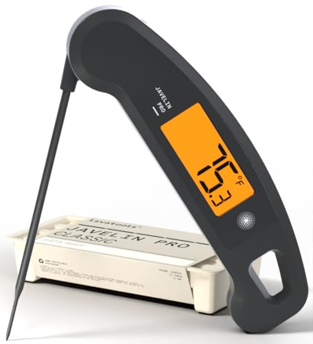 Lavatools Javelin® PRO Classic Ultra-Fast 2-Second Professional Digital Instant Read Meat Thermometer for Grill and Cooking, Auto-Rotating Backlit Display, IP65 Water Resistant – Ink - color: Ink
