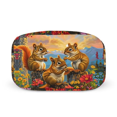Squirrel Flower Lunch Bag for Women Men | Insulated Lunch Box Leakproof Food Meal Containers Reusable Foldable 6L Capacity Lunch Tote Bags for Work Picnic Travel - color: style-13