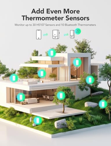 GoveeLife Outdoor Indoor Wi-Fi Gateway Thermo-Hygrometer Wireless, 1 Pack | IP65 Waterproof Temperature Humidity Sensor with Remote APP Alert, 1312ft Connection Range, for Home, Greenhouse, Patio - style: LoRa Gateway + 1 Sensors