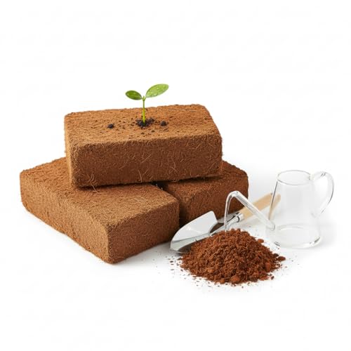 Organic 3 Pack Coco Coir Bricks - 100% Natural Coconut Fiber Substrate for Reptile Bedding, Seed Starting, and Hydroponics - Expandable Bioactive Soil Amendment