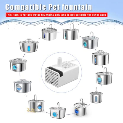 Cat Water Fountain Pump Replacement JY-830 Submersible Motor | Cat Fountain Pump Replacement,Fountains Pump for Stainless Steel Cat Dispenser,Ultra Quiet Dog Drinking Fountain Pump - size: Regular