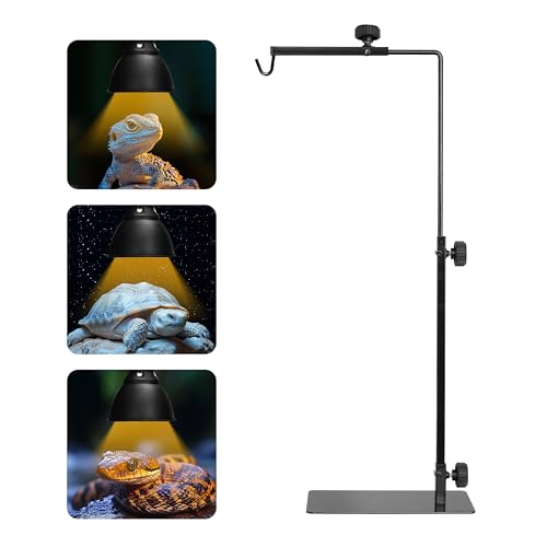 Simple Deluxe Reptile Light Stand Adjustable 16-32 inch Floor Lamp Holder, Metal Bracket for Reptile Tank & Terrarium Heating Light - size: Lamp Stand M