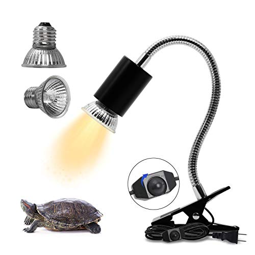Reptile Heating Lamp Reptile UVB UVA Bulb Turtle basking Light with 25w 50w Bulbs lamp for Lizard Turtle Snake Aquarium with 360°rotacable Clip - style: 25w 50w Heat Lamp for Reptiles