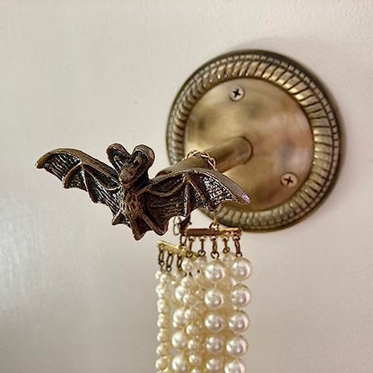 Animal Hook, Curtain Hold Back, Tie Back, Jewellery Hook, Antique Brass, Iron (Bat) - style: Bat