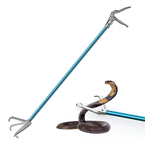 G2 47.2-inch Professional All-Aluminum Alloy Snake Tong Reptile Grabber Rattle Snake Catcher Wide Jaw Handling Tool with Lock（47.2inch - size: 47.2in