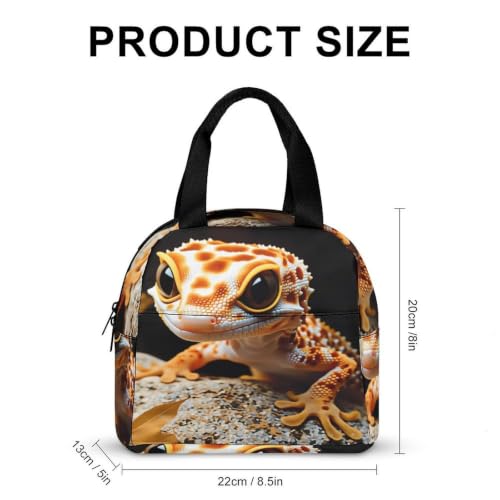 Gecko Rock Leaves Lunch Bag for Women Men | Insulated Lunch Box Leakproof Food Meal Containers Reusable Foldable 6L Capacity Lunch Tote Bags for Work Picnic Travel - color: style-10