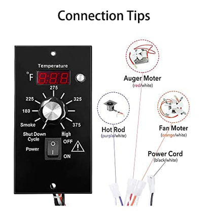 Digital Thermostat Pro Controller Compatible with Traeger Wood Pellet Grills, Traeger Grill Replacement Parts Upgrade Control Board Panel Temperature Thermometer, with RTD Probe Sensor