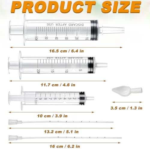 Baby Bird Feeding Syringe Set Baby Bird Parrot Small Pet Manual Feeding Syringe Set for Parrot Small Pet Syringe with Spoon Tip & Tubes (10ml+10ml+20ml+60ml)