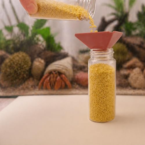 Hermit Crab Feeder with 4 Glass Bottles and Feeding Trays | 4 removable bottles with trays keep crabitat feeding organized. Easy to refill and suitable for hermit crabs and reptiles. - color: Brown