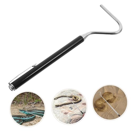 BESPORTBLE Retractable Reptile Hook Stainless Steel Snake Catcher for Safe Handling of Snakes and Reptiles Extends for Maximum Reach and Grip