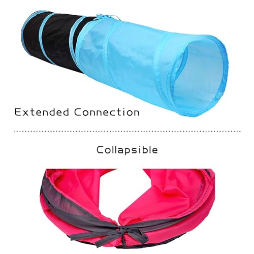 iCAGY Cat Tunnel for Indoor Small Cats Kittens Rabbits, Foldable Tube Toys | Interactive Pet Crinkle Pop Up Tunnel Play Toys, Relieve Cat Boredom, Sky Blue 20" - color: Sky Blue, size: 20 Inch (Pack of 1)