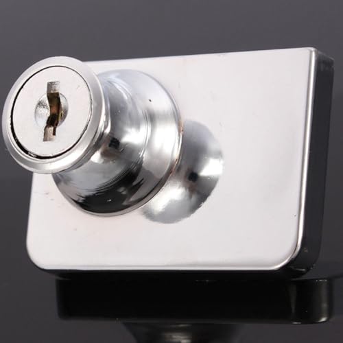 IMIKEYA Zinc Alloy Glass Cabinet Lock 5-8mm Anti-Theft Security Lock with 2 Keys for Display Case Door Furniture Hardware