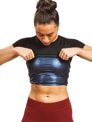Sweat Shaper Women's Athletic Tee, Short Sleeve High-Performance Compression T-Shirt, Performance Baselayer Workout Shirt - size: Large