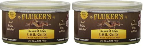 Fluker's Gourmet Canned Food for Reptiles, Fish, Birds and Small Animals, Crickets, 1.2 oz (Pack of 2) - size: 1.2 Ounce (Pack of 2), style: Crickets