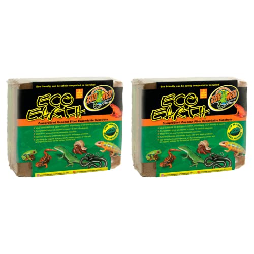 Zoomed Eco Earth 3 Bricks Compressed Coconut Fiber Substrate (2 Pack) - Includes Attached Pro-Tip Guide… - size: 2 Pack