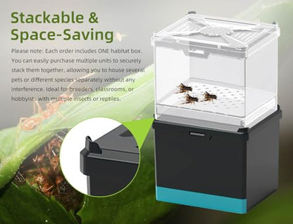 Cricket Keeper - Multi Purpose Insect Habitat for Crickets | Dubia Cockroaches, breadworms, and Silkworms, with Ventilation and Breathability (No Assembly Needed) (black) - color: black