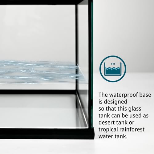 Reptile Glass Tank 20"*12"*10" Pre-Assembled Terrarium for Turtle,Hermit Crab,Bearded Dragon,Gecko,Lizard,Snake,Spider,Fish,Tarantula Enclosure with Top Screen Ventilation and Openning Door - size: 20*12*10inch