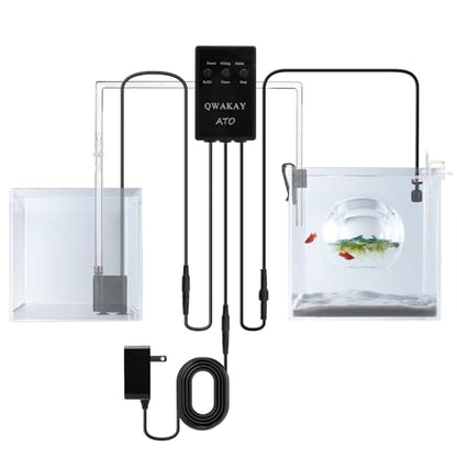 Auto Top Off System Aquarium - Smart Automatic ATO System for Saltwater | Water Level Controller Kit for Fish Tank Aquarium (with Submersible Pump)