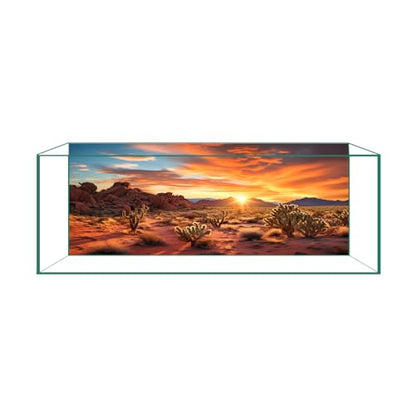 Reptile Background Film, Static Cling, Glue-Free, Desert, 17.7" H×47.2" W | No Glue Static Cling • Spray Water to Apply • Realistic Desert Scene • Natural Terrarium Look • Reusable • Easy Trim - size: 17.7 X 47.2 Inches