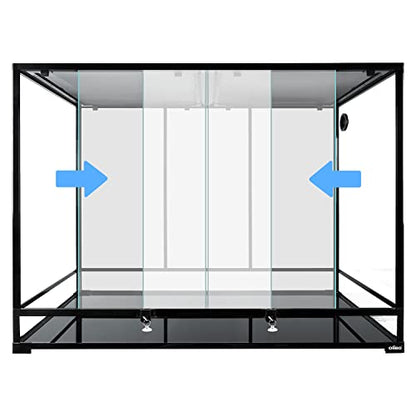 180 Gallon Large Reptile Terrarium, 48" x 24" x 36" Glass Reptile Tank Tall & Wide Terrarium Tank with Double Sliding Door Top Screen Ventilation Habitat - size: 48" x 24" x 36"
