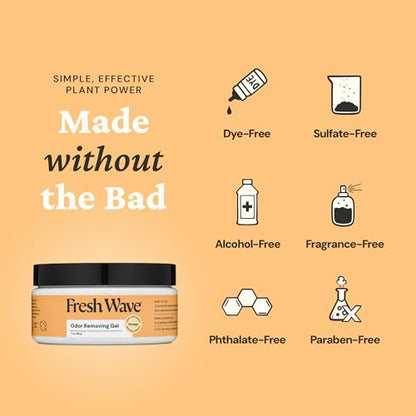 Fresh Wave Orange Odor Eliminator Gel 3-Pk 7 oz - Air Freshener for Home | Plant-based essential oils. Lasts 15-30 days per jar. No plug-in needed. Pet-safe, closet and bathroom deoderizer. - size: 7 Fl Oz (Pack of 3)