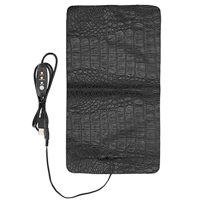 SUNGOOYUE Reptile Heating Pad, PU Leather Tank Warmer Heat Mat with 3 Level Temperature Adjustment, USB Anti Scratch Design, 7.5W 8.5W for Tortoise Lizard (Large) - size: Large