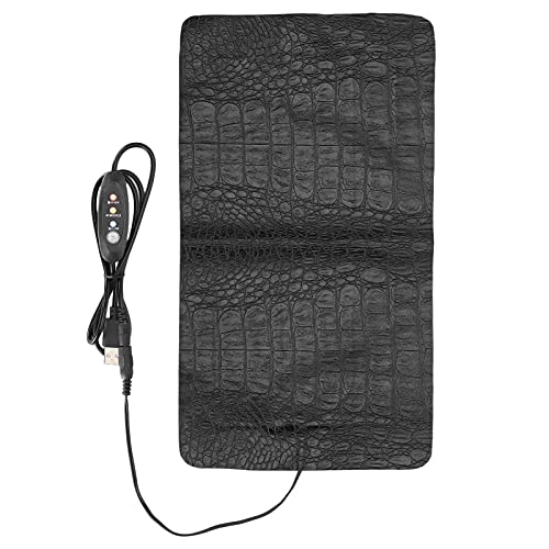 USB Reptile Heat Pad Waterproof Thermal Mat for Reptiles Pets, Under Tank Heater for Turtle Lizard, Three Level Temperature Adjustment, PU Leather - style: large /