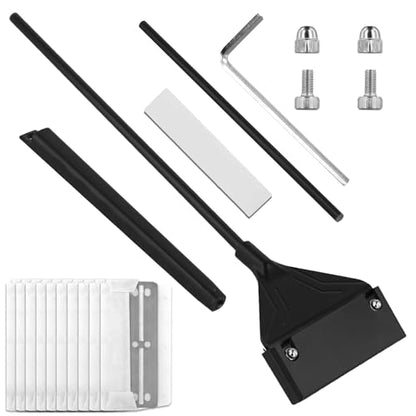 Algae Scraper for Glass Aquariums, 24.4 inch Extendable Handle Aquarium Scraper Scrubber Fish Tank Cleaner 2 in 1 Razor with 10 Blades Aquarium Cleaning Tools Fish Tank Accessories