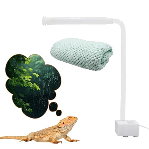 USB-Powered Reptile Shower Kit with Waterfall Fountain & Plush Towel – Bathing Essentials for Bearded Dragons, Frogs & Small Pets