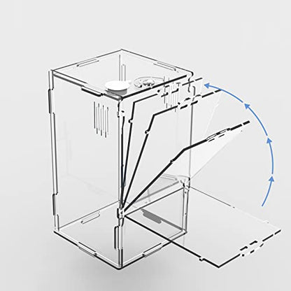 BETAZOOER Small Acrylic Reptile Tank Habitat Locking Terrarium 4''x4''x8'' - size: Small