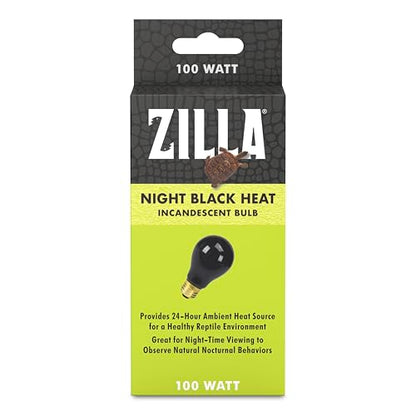 Zilla Incandescent Bulb, Night Black, Ideal for Nocturnal Reptile Species - size: 100 Watts, style: Night Black