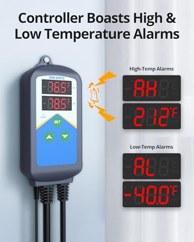 Inkbird 2025 Updated ITC-306T Pre-Wired Electronic Heating Thermostat Temperature Controller, 24 Hours Digital Day & Night Cycle Timer Controller for Seed Germination Reptiles Hatching