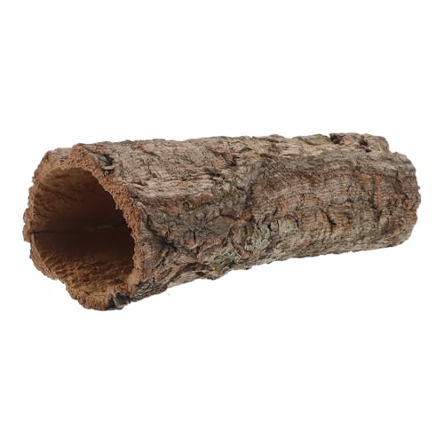Veemoon Natural Tree Trunk Reptile Hide, Hollow Wood Log Lizard Hide Cave Reptile & Amphibian Habitat Hideouts Aquarium Climbing Platform Fish Tank Shelter Landscape for Pet Tank Supply, 8×4" - size: 20.00X7.00X7.00CM