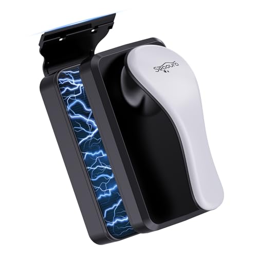 SEAOURA Floating Magnetic Aquarium Cleaner Dual Sided Anti Scratch Algae Scraper for Fresh Salt Water Fish Tanks | Floating Inner Magnet Design Dual Sided Algae Removal Pad Anti Scratch Glass Safe Material Strong Adsorption Magnetic Brush - size: L For 3/
