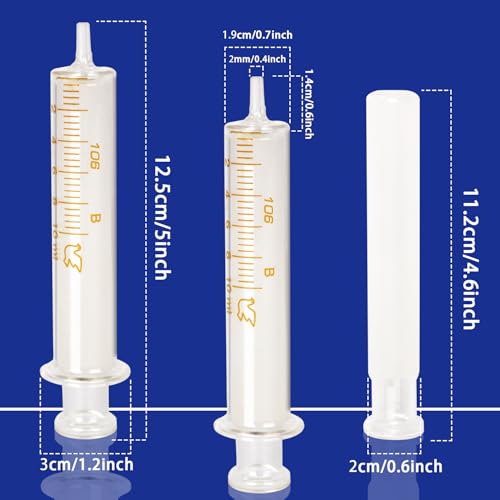 10 Pack 10ml Glass Syringe With Caps