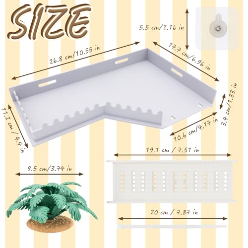 Hermit Crab L-Shaped Platform with Ladder Hermit Crab Climbing Toys, Habitat Tank Accessories, Reptile & Hamster Activity Platform - color: Gray