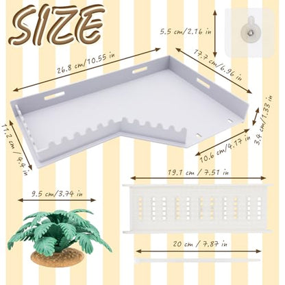 Hermit Crab L-Shaped Platform with Ladder Hermit Crab Climbing Toys, Habitat Tank Accessories, Reptile & Hamster Activity Platform - color: Gray