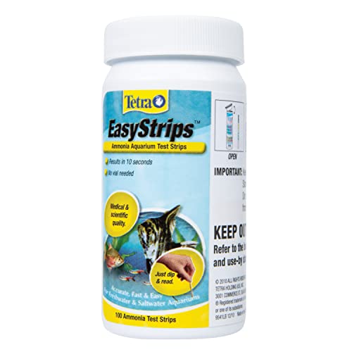 Tetra EasyStrips Ammonia Test Strips for Aquarium Water, 100 Count | Tests For Ammonia In 10 Seconds, For Freshwater Or Saltwater Fish Tank, Use In New Aquariums, After Water Change Or As Needed - size: 100-Strip
