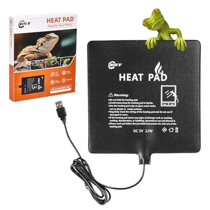 Waterproof Heating pad Plant Heating pad 8.0x8.0 Inch 12W Under Tank Terrarium Heating Mat, Reptile Heat Pad, Reptile Heating Pad for Turtle, Lizard, Hermit Crab, Frog, Snake ﻿﻿