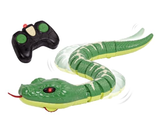 Terra by Battat Remote Control Snake, Emerald Tree Boa, Green, Animals | Electronic snake toy with remote, LED light-up eyes, S-shaped movement, includes 1 snake and 1 remote control, 6+ Years - style: Snake (Green)