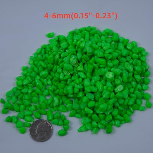 Colored Aquarium Gravel,Colorful Pea Gravel,Garden Rocks,Decorative Stones Rocks for Fish Tank,Aquarium,Fairy Garden Decor,Planters,Vase Fillers,Landscaping,1 Pound (Light Green, 4-6mm) - color: Light Green, size: 4-6mm