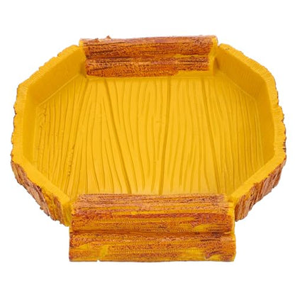 SUPVOX Resin Reptile Food Feeder and Water Container for Tortoises and Lizards, Pet Feeding Bowl Compatible with Terrariums and Reptile Habitats