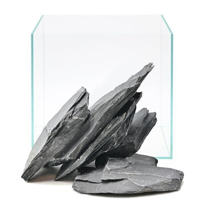 Natural Slate Rocks 2-4 Inches Aquarium Rocks 5lb Aquascaping Stones for Aquarium Terrarium Reptile Habitat Decoration Vivariums Paludariums Bonsai Miniature Fairy Gardens - size: 5lb(2-4in)