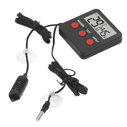 Generic Digital Hygrometer Thermometer with 2 External Probes for Incubator Aquarium Reptile Tank Indoor Outdoor Temperature Humidity Monitor