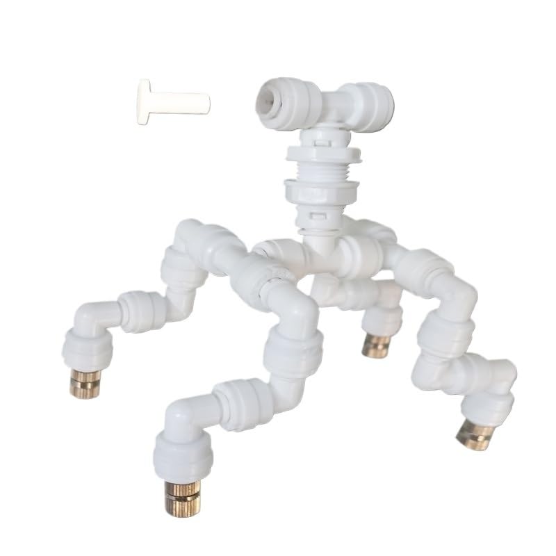 360 Adjustable Reptiles Fogger Mist Sprinkler for Rainforest Tank Aquarium Aquatic Pet(4 nozzles White) - color: 4 nozzles white