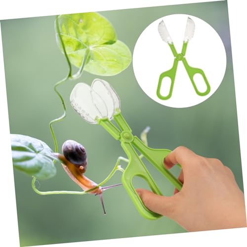 Kisangel Reptile Feeding Cleaning Clamp Multi Functional Scoop for Poop Lightweight Durable for Reptile Tanks and Enclosures Easy to Use Bright