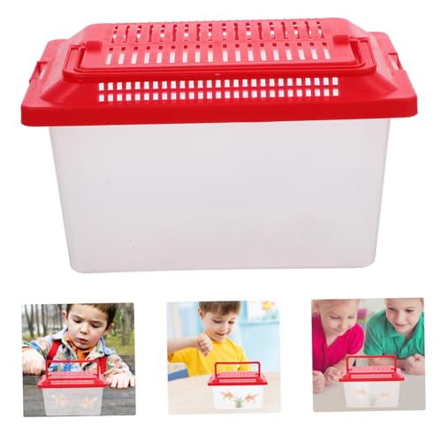 iplusmile Reptile Feeding Tank Portable Handheld Aquarium for Turtles and Pets Transparent Breeding Container Lightweight Design for Home and Travel - size: 18x11cm