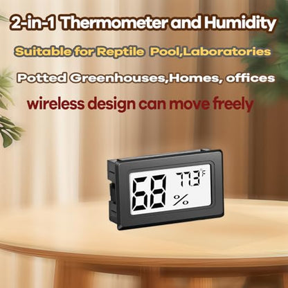 Reptile Thermometer and Humidity Gauge for Breeding Box Temperature and Humidity Monitor 3PCS Reptile Thermometer Hygrometer Adhesive for Amphibians，Reptiles Tank Accessories for Lizards Turtles