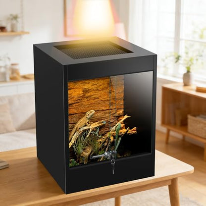 65 Gallon PVC Tall Reptile Terrarium Tank 36x24x18 inch Bearded Dragon Tank, Front Opening Reptile Enclosure Habitat with Tempered Glass & Sliding Door for Geckos, Snakes, Ball Pythons, Lizards - size: 65Gallon